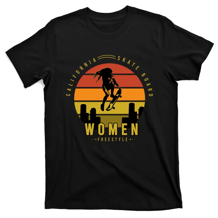 California Skate Board Women Freestyle T-Shirt