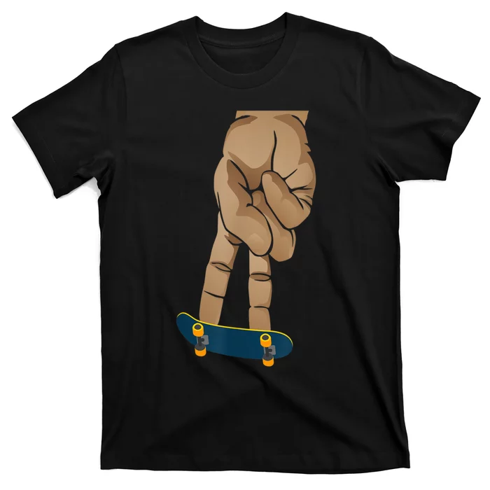 Skateboard Fingerboard Cartoon Finger Skate T-Shirt